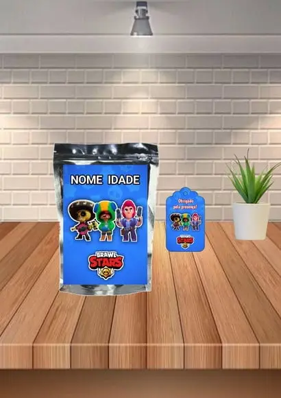 Saquinho Metalizado Tema Brawl Stars "qualquer Tema".
