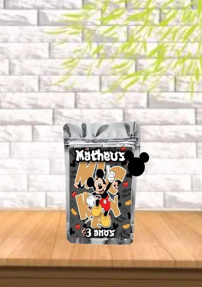 Saquinho Metalizado Tema Mickey "qualquer Tema".