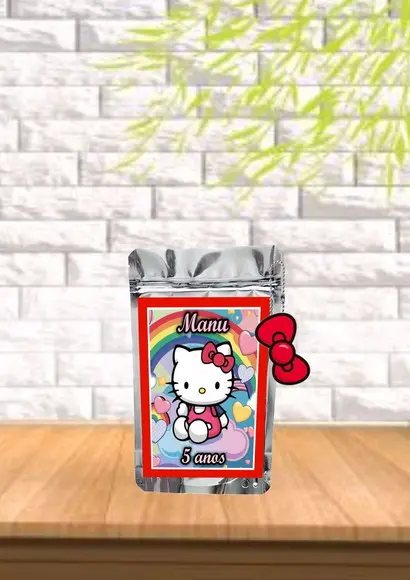 Saquinho Metalizado Tema Hello Kit "qualquer Tema".