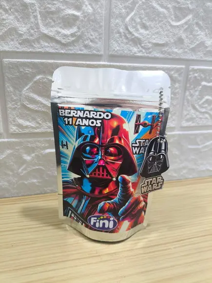 Saquinho Metalizado Tema Stars Wars "qualquer Tema".