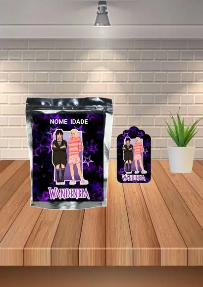 Saquinho Personalizado Tema Wandinha "qualquer Tema".