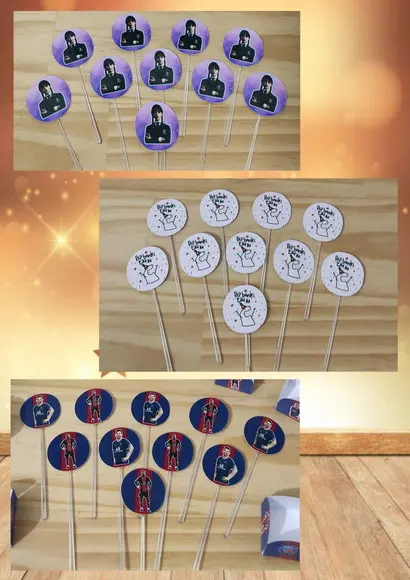 Toppers para Docinhos Qualquer Tema.