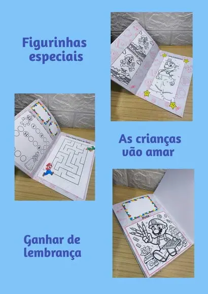 Álbum de Figurinhas Tema Super Mário fazemos Qlq. Tema.