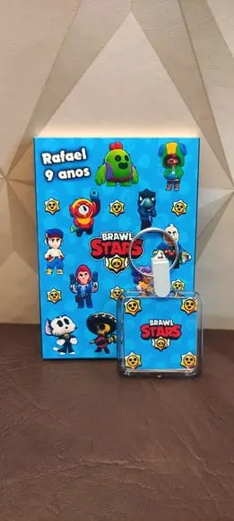 Bloquinho + Chaveiro Tema Brawl Stars qualquer Tema.