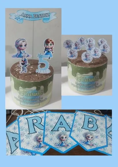 Kit Só Um Bolinho Tema Frozen Baby.