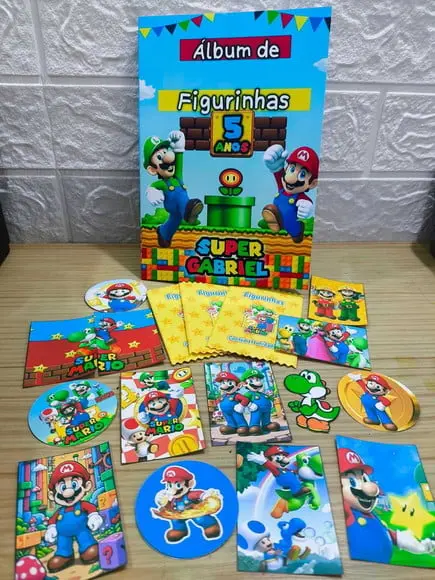 Álbum de Figurinhas Tema Super Mário fazemos Qlq. Tema.