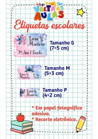 Etiquetas Escolares qualquer Tema