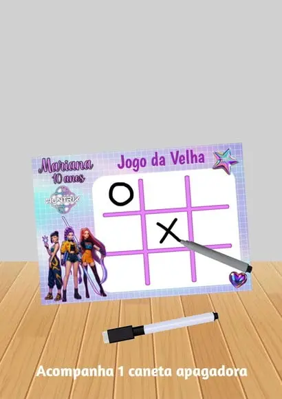 Jogo da Velha Tema Guerreiras do K-pop qualquer Tema.