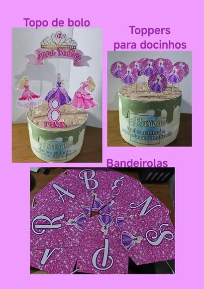 Kit Só Um Bolinho Tema Barbie Princesa.