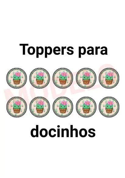 Kit Só Um Bolinho Tema Cactos.