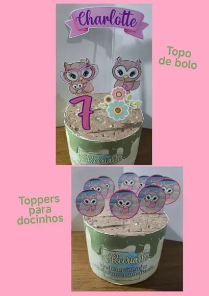 Kit Só Um Bolinho Tema Corujinha.
