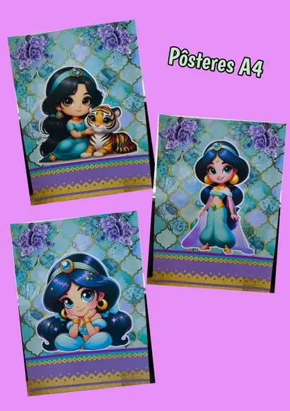 Kit Só Um Bolinho Tema Jasmine Baby.