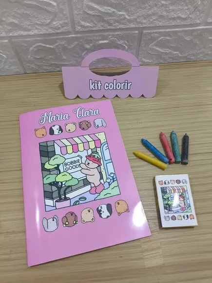 Livrinho de Colorir Bobbie Goods C/giz Cera p/ Lembrancinha