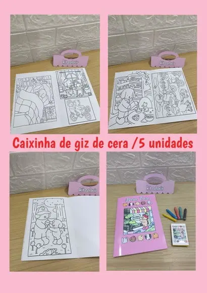 Livrinho de Colorir Bobbie Goods C/giz Cera p/ Lembrancinha
