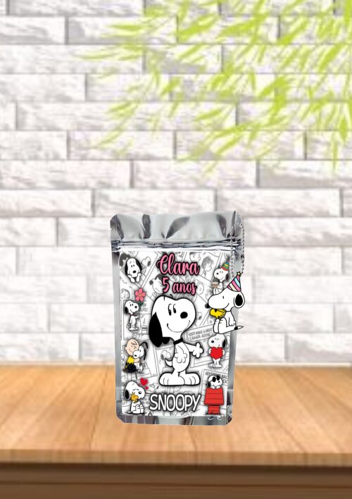 Saquinho Metalizado Tema Snoopy "qualquer Tema".