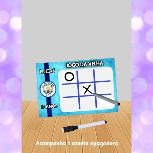 Jogo da Velha Manchester City "fazemos Qlq.tema"- lembrancinhas.