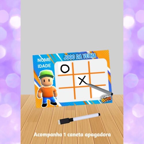 Jogo da Velha Stumble Guys "fazemos Qualquer Tema"- lembrancinhas.