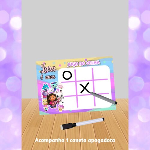 Jogo da Velha Casa Mágica da Gabby "qualquer Tema"- lembrancinhas.