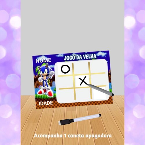 Jogo da Velha Sonic "fazemos Qualquer Tema"- lembrancinhas.