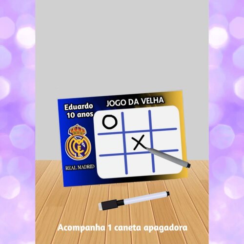 Jogo da Velha Real Madrid "fazemos Qualquer Tema"- lembrancinhas.