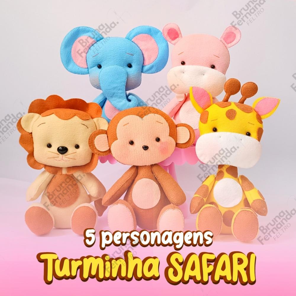 Apostila Safari Feltro Kit 5 Personagens