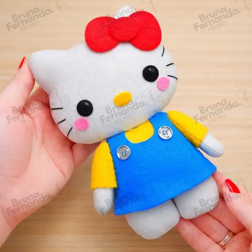 Apostila Digital Feltro Hello Kitty - Moldes 15cm a 40cm com víd