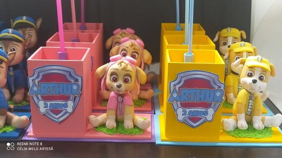 Kit 20 Centros de Mesa Patrulha Canina
