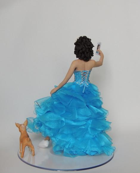 Topo de Bolo Debutante com Cachorro