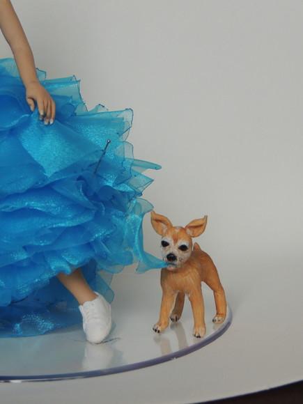 Topo de Bolo Debutante com Cachorro