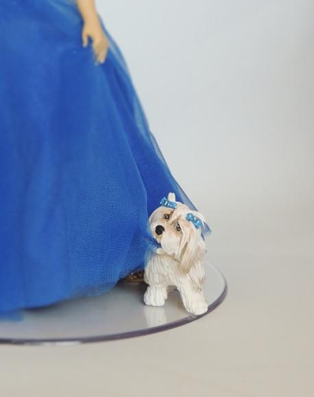 Topo de Bolo Debutante com Cachorro