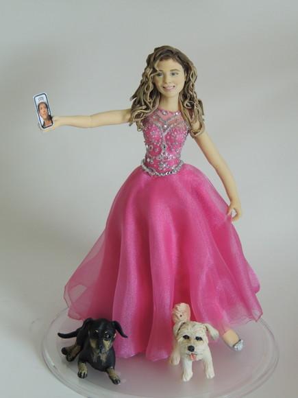 Topo de Bolo Debutante com Cachorro