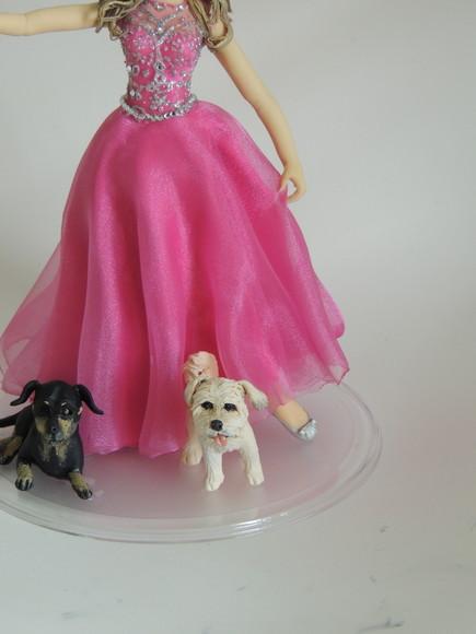 Topo de Bolo Debutante com Cachorro