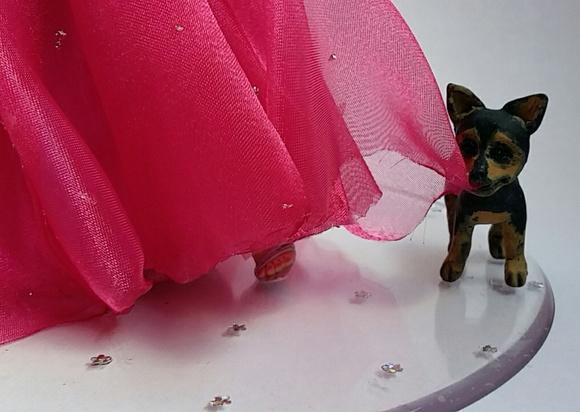 Topo de Bolo Debutante com Cachorro