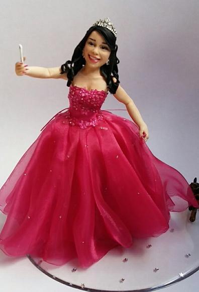 Topo de Bolo Debutante com Cachorro