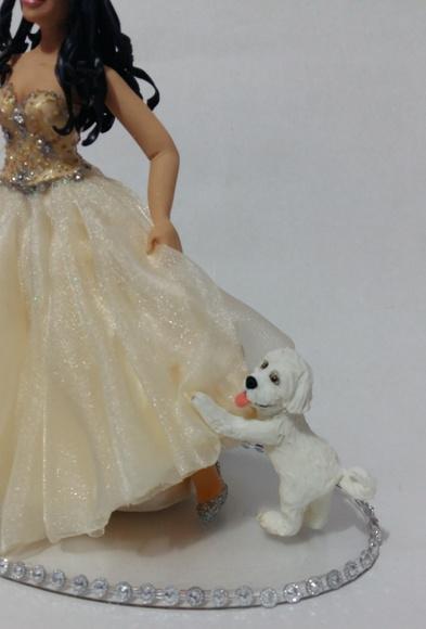 Topo de Bolo Debutante com Poodle