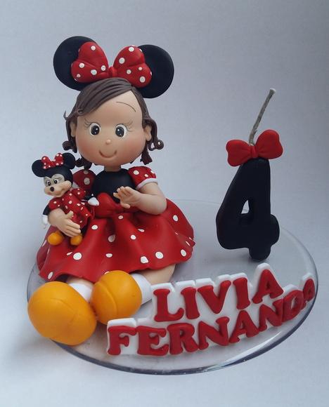 Topo de Bolo Minnie