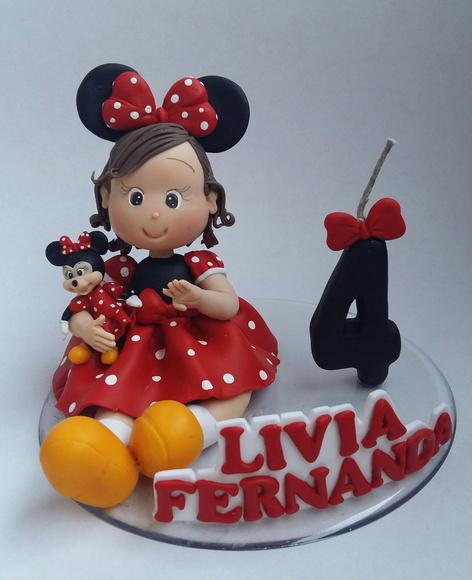 Topo de Bolo Minnie