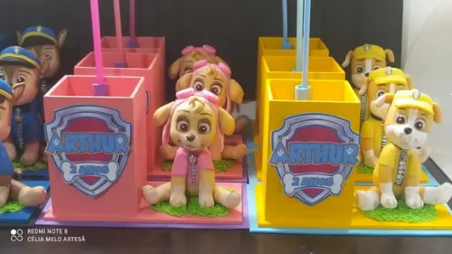 Kit 20 Centros de Mesa Patrulha Canina