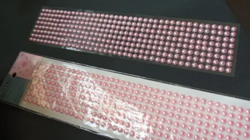 Meia Pérola Rosa Adesiva