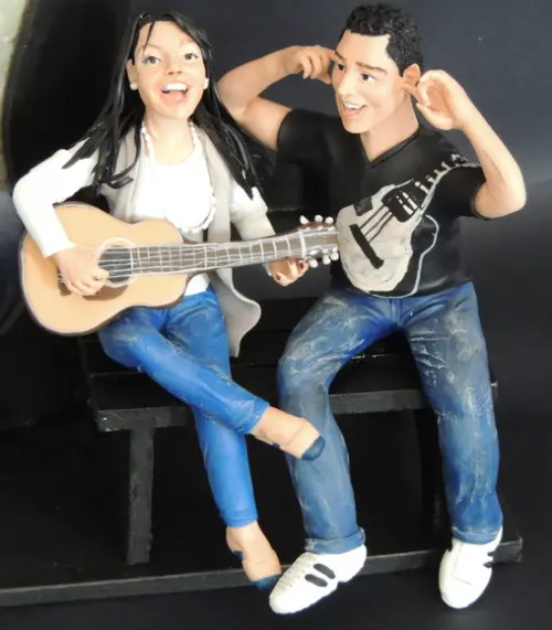 Topo de Bolo Casal com Violão