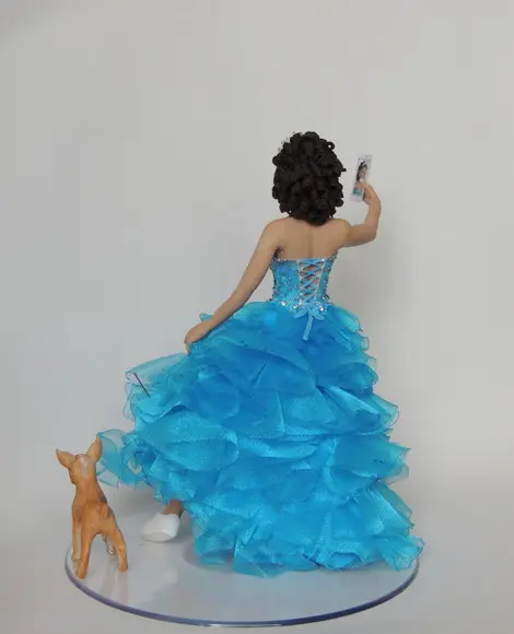 Topo de Bolo Debutante com Cachorro