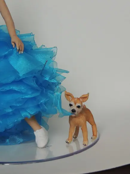 Topo de Bolo Debutante com Cachorro