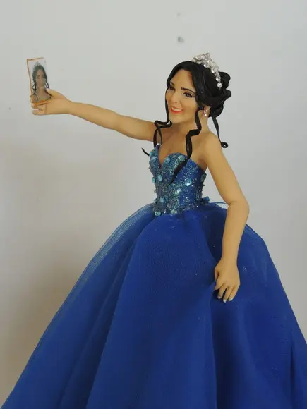 Topo de Bolo Debutante com Cachorro