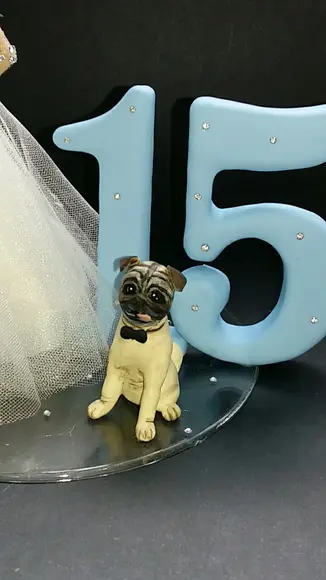 Topo de Bolo Debutante com Cachorro