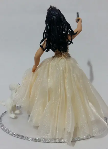 Topo de Bolo Debutante com Poodle