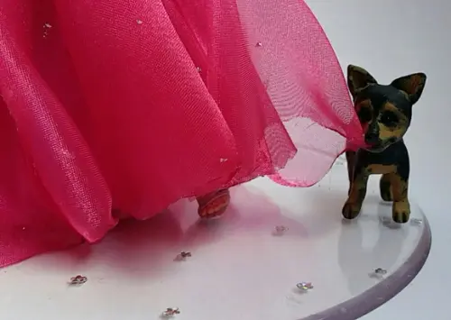 Topo de Bolo Debutante com Cachorro