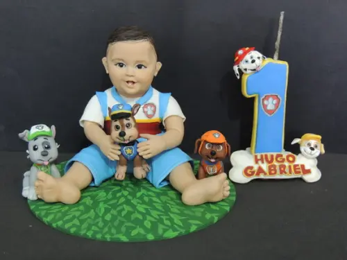 Topo de Bolo Humanizado Patrulha Canina