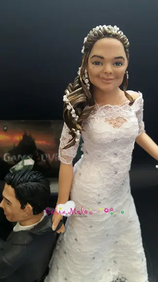 Topo de Bolo Noivo com Video Game