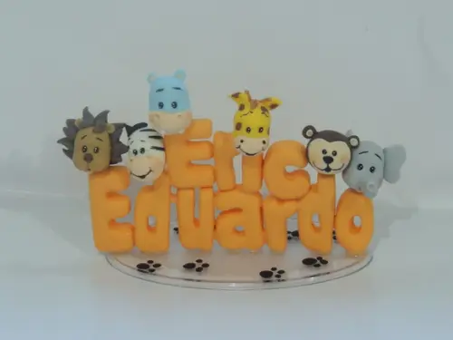 Topo de Bolo Safari