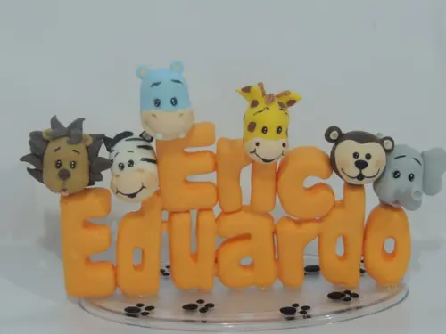 Topo de Bolo Safari